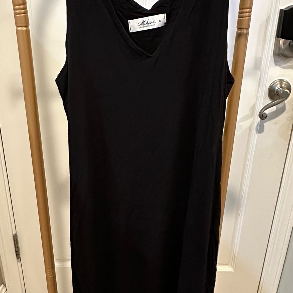Mahina Black Midi Sheath Dress